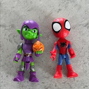 Green Goblin Halloween Figure & Red Spider-Man Figure - Kids Toys